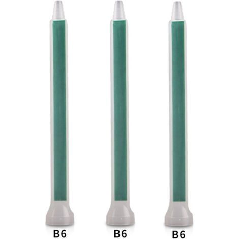 sourcing map 3 Pcs Epoxy Static Mixer Tubes, 150mm Plastic Resin Mixing Round Nozzle Connector for AB Glue Adhesive Gun Applicator Cartridges, Green (1/3)