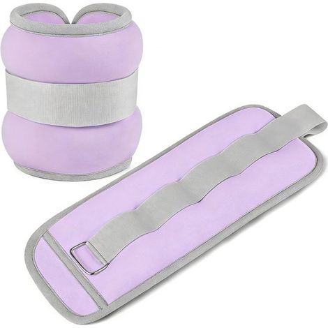1 Paar Handgelenk-Gewichtsmanschetten, Fußgelenk-Gewichte, Gewichtsmanschetten, Fußgewichte, Armgewichte, Knöchelgewichte für Fitness, Laufen, Gymnastik, Tanzen (lila) (1/5)