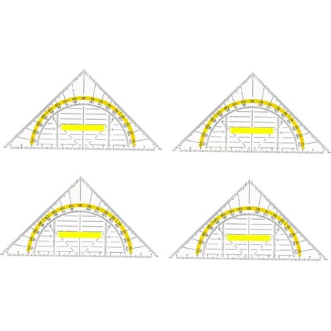 Lot de 4 règles triangulaires en plastique Lurrose pour (1/5)
