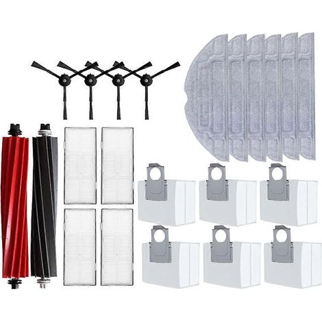 Pour Roborock S8 Pro Ultra S8+ asp. robot détachées Brosses principal/latéral serpillière filtres HEPA sacs poussière (1/5)