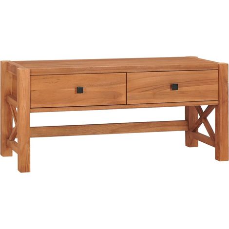 Mueble TV multimedia estantería para televisión buffet comedor salón dormitorio 100 x 40 x 45 cm madera de teca marrón 020025532