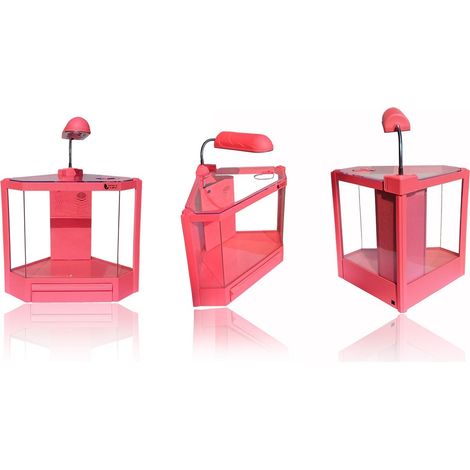 Acuario de plástico duro de 4,5 litros 6 2W LED con filtro de ahorro de energía   Color: Rosa