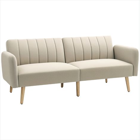 Canapé convertible 2 places 173 x 75 cm design scandinave beige (1/5)