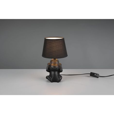 Lampe de table noire céramique Singe RL Nilson E14 (1/2)