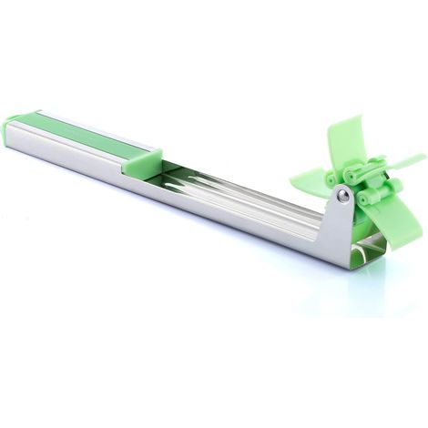 2-teiliger grüner Rvs-Wassermelonenschneider, gleichmäßiger Schnitt, ergonomischer Handgriff für Melonen und Wassermelonen (1/5)