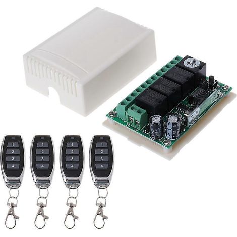 Kit de liaison module émetteur-récepteur RF 433 MHz pour télécommande sans fil - 4 télécommandes