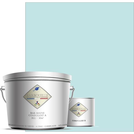 Peinture résine époxy 2,5L BRILLANT 25m² Bleu Ciel Ecoute mon lapin