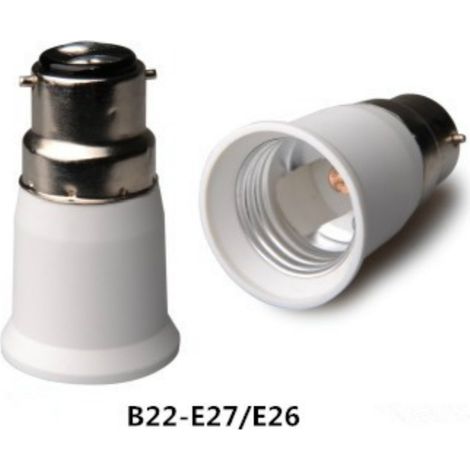 Adapter für Lampenfassungen und -halter: B22-Schraubfassung auf E27, LED-Lampe, Tischlampe, Energiesparlampe, G4-Anti-Aging-Fassung.