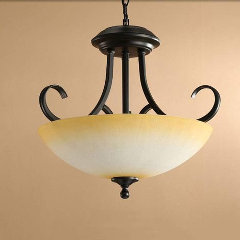 Plafonnier Tête unique américain pastorale métal fer chaîne lustre réglable Vintage verre suspension étude salon restaurant café Villa plafonnier décoratif E27 Edison Luminaire encastré (1/4)