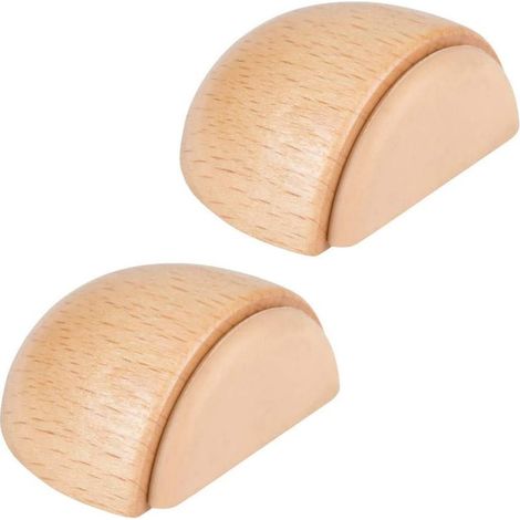 Lot de 2 Butée de Portes - Arrêt de Porte Adhesive en Bois pour Sol et Parquet – Stop Porte Adhésif - Butoir de Porte (1/5)