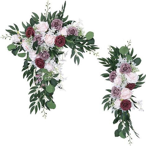 Künstliche Rosenblattgirlande, Ranken aus Rattan, florales Grün, Hochzeitsdekoration, Hintergrund, Bogen, Wanddekoration