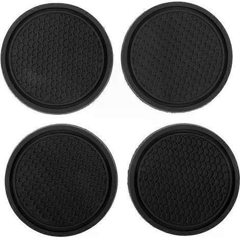Lot de 4 porte-gobelets de voiture antidérapants, tapis de protection, accessoires intérieurs universels pour porte-gobelets de voiture. (1/4)