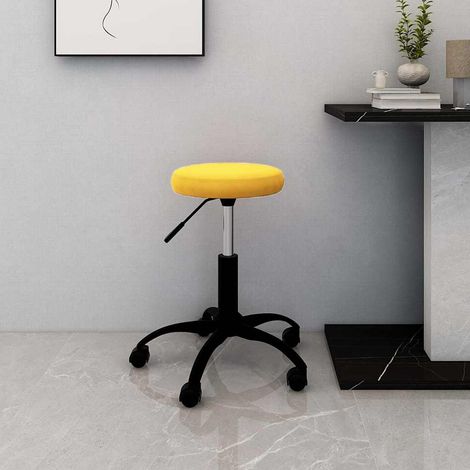 vidaXL Chaise pivotante de bureau Jaune moutarde Velours (1/5)