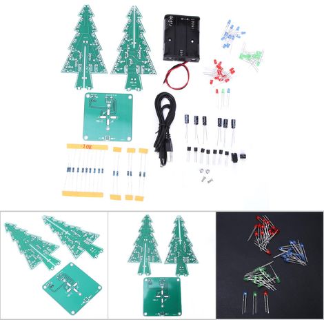 3D-LED-Weihnachtsbaum-Bausatz – Elektronischer DIY-Bausatz mit 3 Farben – Musikalische Partydekoration (1/5)