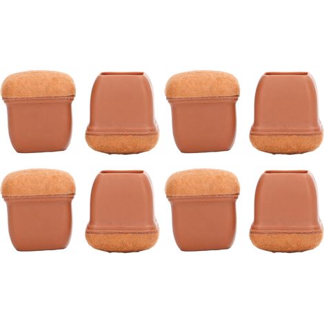 Lot de 8 protège-pieds de chaise carrés marron, taille M, antidérapants et silencieux, rehausses épaisses pour pieds de meubles, patins résistants à l’usure pour tables et chaises, modèle 2022. (1/5)