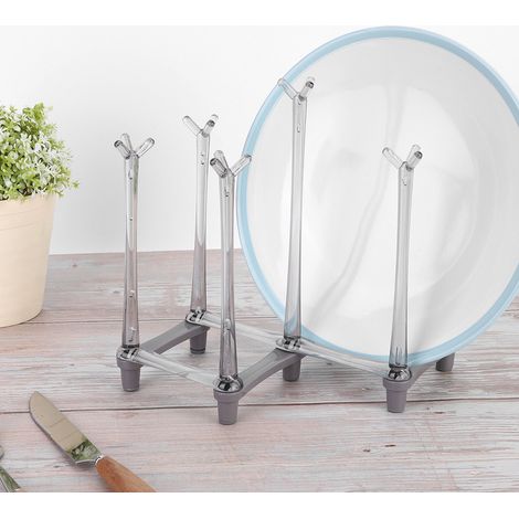 Égouttoir rétractable pour tasses, verres et mugs, support de rangement pour plan de travail, gris clair (1/5)