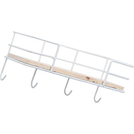Étagère de rangement suspendue moderne en fer forgé, d'aspect décoratif, avec 4 crochets. (1/3)