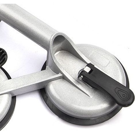 Ventouse de levage 3 griffes en alliage d'aluminium pour carrelage pierre verre, saisine ferme antidérapante, poignée 35mm, 345x265mm argent, 1 pièce (1/5)