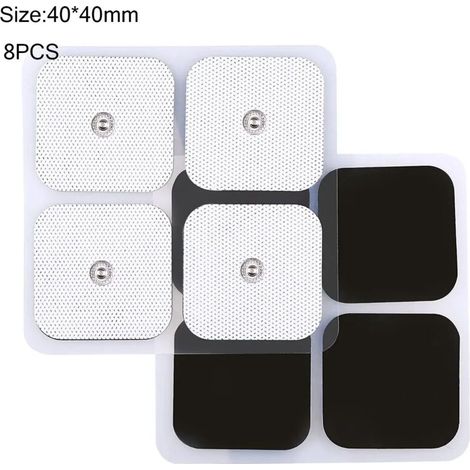 Pack of 8 self-adhesive replacement electrodes for TENS/EMS massage device, muscle stimulator, electrotherapy conductive gel 00870-AquaForge