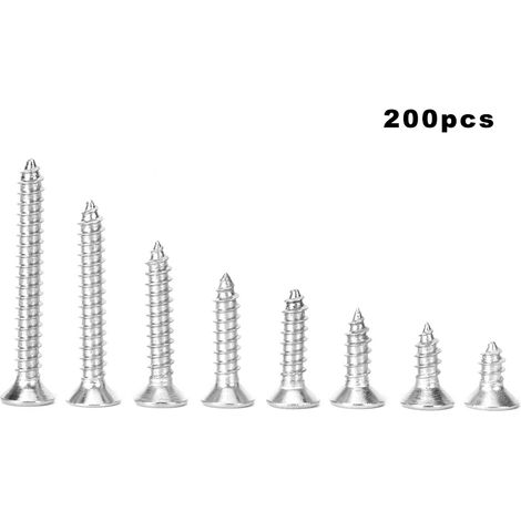 200 vis autoforeuses tête fraisée cruciforme en acier inoxydable 304 pour fixation électronique (1/5)