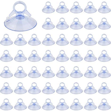 45mm Mini Suction Cup 50 Pieces Car Body Suction Cups Plastic PVC Without Hooks Transparent Rubber Suction Cups Strong Adhesion for Car Camping Sunshade Suction Cups (1/5)