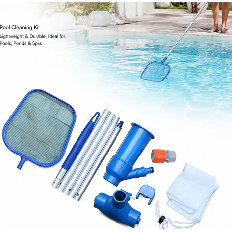 Kit Nettoyage Piscine - Aluminium + PP - Écumeur Tête d'Aspiration Perche 5 Sections Outils Entretien Spa Étang (1/5)