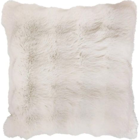 Coussin Imitation Fourrure 3D "Zephy" 45x45cm Blanc