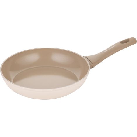 Poêle à frire en aluminium forgé 20 cm Avec revêtement céramique Pour cuisinières à induction, à gaz et électriques Poignée soft touch aspect bois Résistante aux rayures (1/5)