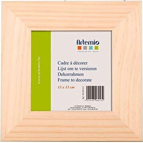 Cadre Photo en Bois, 13cm x 13cm, Bois, Beige, 21 x 1 x 21 cm
