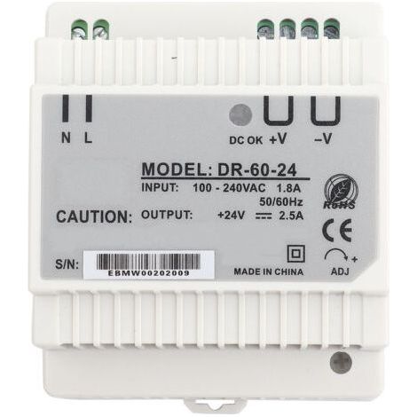 DR-60-24 Alimentation à découpage CA/CC à sortie unique 24 V sur rail DIN 60 W (1/5)