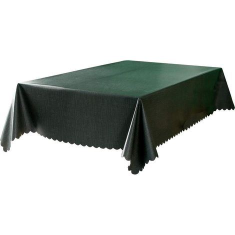 Nappe imperméable PVC Vert Foncé 140x240 cm Rectangulaire pour Cuisine & Table de Salle à Manger