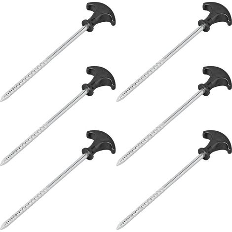 Estacas para tienda de campaña, 20,5 cm, acero galvanizado, juego de 6 (1/5)