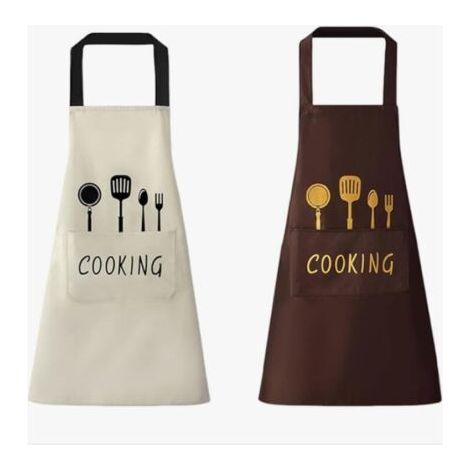 BUNTHAUS 2 Pièces Tablier De Cuisine Tablier De Cuisine Pour Femme Homme Adulte Imperméable à l'Huile Noir Avec Poches Pour La Maison,Le Jardinage,La Restauration,Le Barbecue,Le Restaurant (1/5)