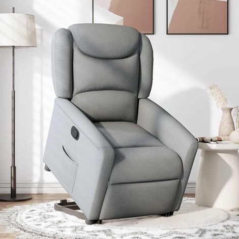 Maison Exclusive - Relaxsessel mit Aufstehhilfe Hellgrau Stoff