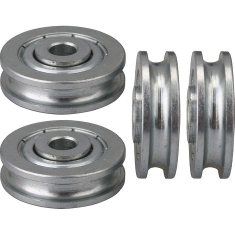 4 galets de guidage de roulement en acier à gorge ronde de type U, 5 x 23 x 6,5 mm (1/3)