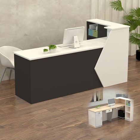 Empfangstheke mit Stauraum, 100-300 cm, für Büro, Praxis, Salon (1/5)
