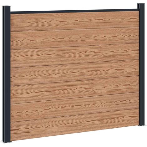 vidaXL Pannello di Recinzione WPC e Alluminio Marrone