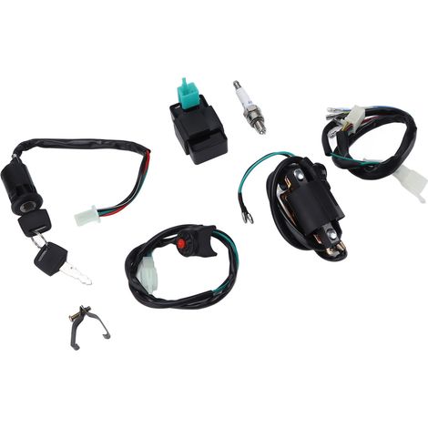 Interrupteur Coupe-Circuit Bobine d'Allumage CDI Faisceau de Câbles Bougie pour Moto Cross Pit Bike Quad 50 70 90 110 160cc Kit Démarrage au Pied (1/5)