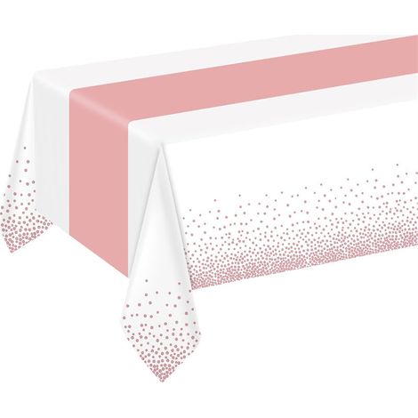 Ensemble de 6 nappes à pois, nappes en plastique jetables de 54X108 pouces pour la décoration de fête de remise de diplôme de mariage (1/5)