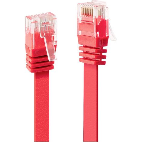 Câbles réseau et DAC LINDY Cat.6 U/UTP Flat Cable Red 3m (1/3)