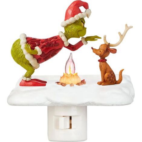 Grinch- und Hundestatue mit Halloween-Beleuchtung, kompatibel mit Steckdosen, gruseliges Nachtlicht für die Heimdekoration, für Kinder und Erwachsene (1/5)