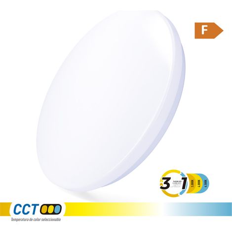 Aplique led circular de superficie 24w 3cct 2490 lm ø38 x 6,6 cm