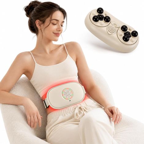 Massageur Abdominal Électrique Sans Fil,À 14 Aimants,3 Niveaux D'Intensité 2 Directions,Ceinture De Massage Du Ventre Pour Soulager la Douleur (1/5)