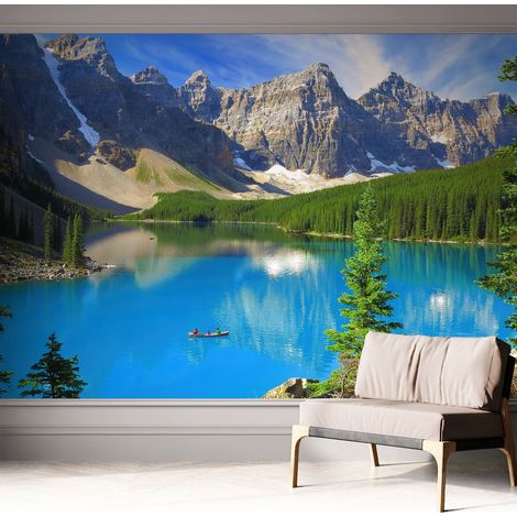 Tapete Selbstklebend - abwaschbar - Tapete mit Motiv - trendige Wanddeko - elegant Fototapete Bergsee 312x219 cm (1/5)