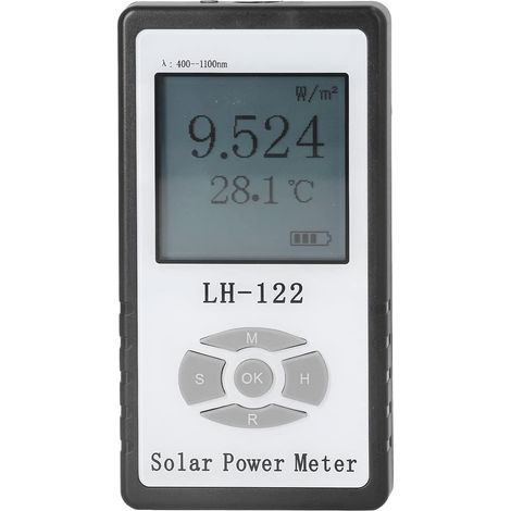 Solar Power Meter Digital Radiation Handheld Sun Light Energy Measuring Strength Tester (1/5)