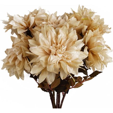 Pack of 6 x 55cm Dahlia Flower Stem - Dusty Cream (1/5)
