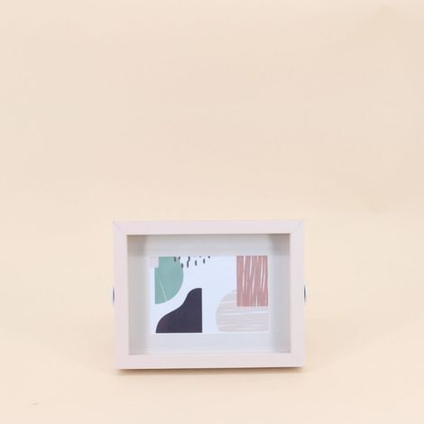 Cadre photo en bois pied métal blanc 10x15cm (1/5)