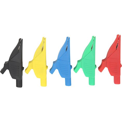 Lot de 5 pinces de test électriques légères et sûres, 5 couleurs isolées pour multimètre, embouts 4mm pour voitures (1/5)