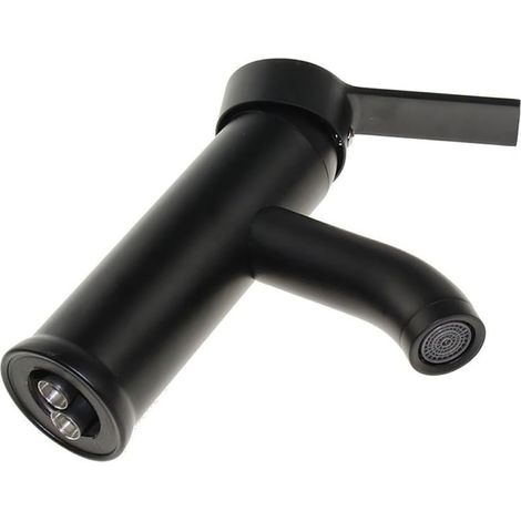 Mitigeur eau chaude/eau froide en acier inoxydable pour lavabo, raccord fileté G1/2, livré avec deux flexibles d'alimentation de 60 cm. (1/5)
