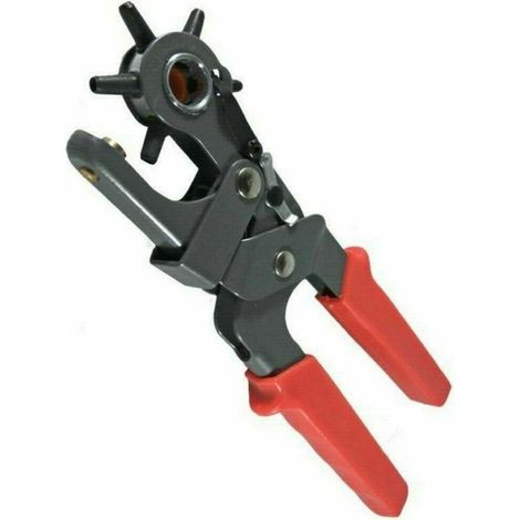 TrAdE Shop Traesio - Pinza Fustellatrice Per Cinture Buchi Fori Cintura Cuoio Pelle Testa Girevole - (1/5)